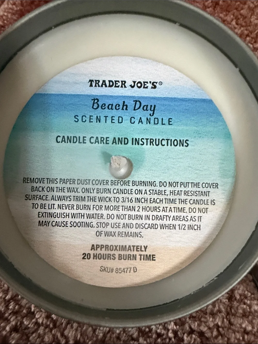 Trader Joe’s 2026 Exclusive set of 2 Beach Day Scented Soy Candle